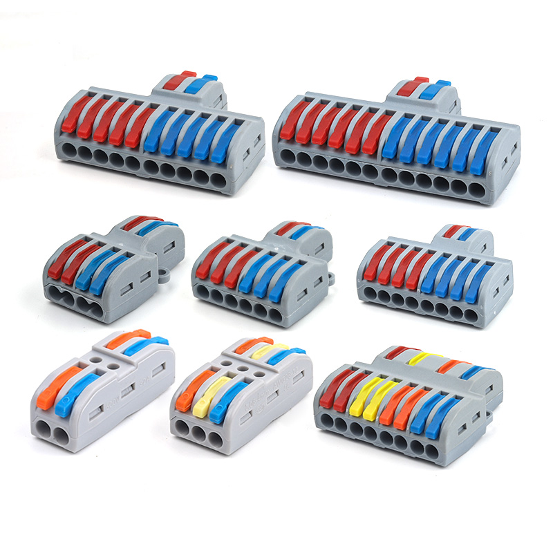 Push Fit Connector - クイック電気コネクタ ユニバーサルコンパクトプッシュイン導体 SPL スプリッタ配線ケーブルコネクタバット端子台 AWG28-12
