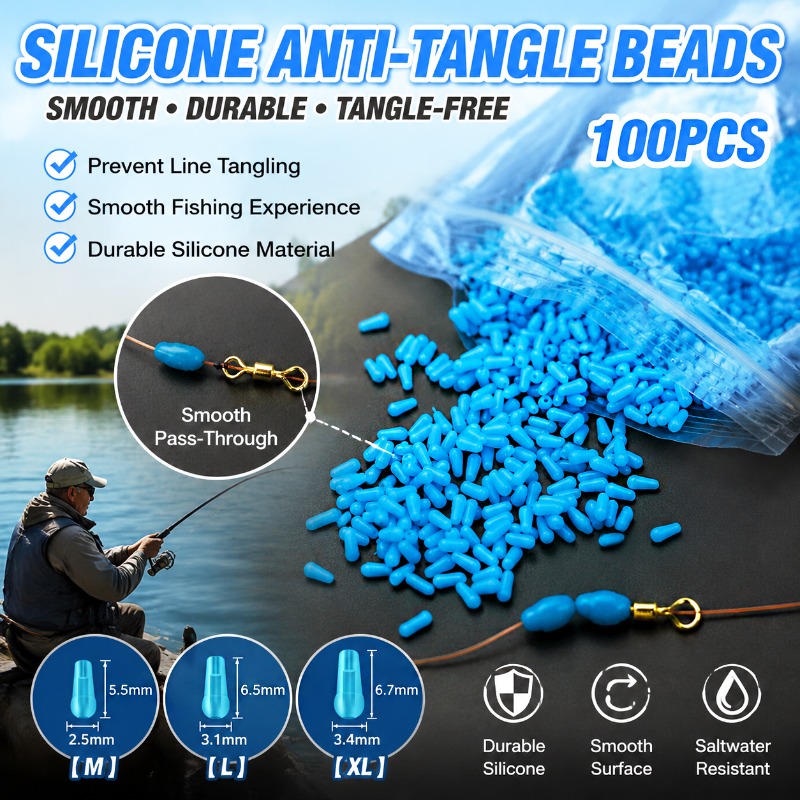 Plastic Pipe Clip - シリコン製釣り用ビーズ ソフトチューブラインストッパーコネクター コイ釣り用アクセサリー 釣り用結び目防止 滑り止めビーズ 100個入りパック