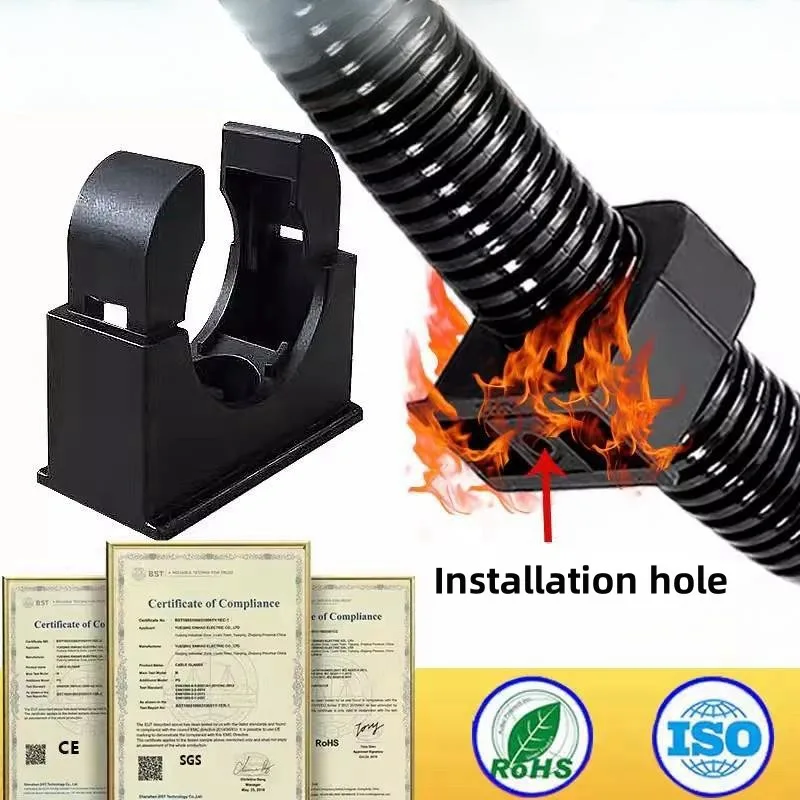 Drain Pipe Clip - ケーブル固定用プラスチックチューブクランプ、フープバックル、ベローズホースクリップ、取り付けサポートブラケット、ワイヤーオーガナイザー、リミットホルダー、10個