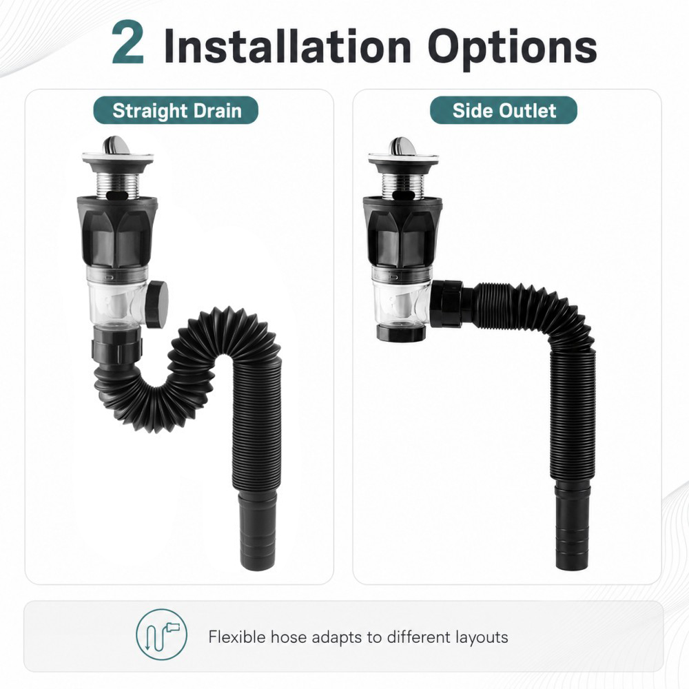 1～5個入り 浴室シンク排水キット ポップアップ排水栓 フレ - Drain Pipe Clip のレビューと価格