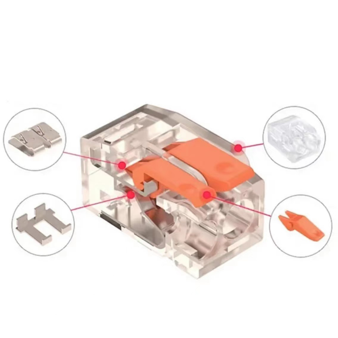 20/80/90個入り箱入りレバー式クイックワイヤコネクタ、 - Push Fit Connector のレビューと価格